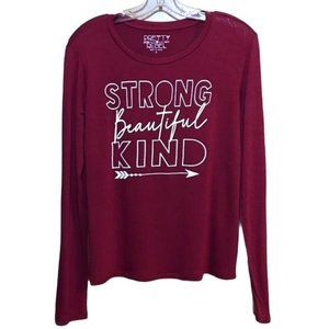 Pretty Rebel Tee Long Sleeve Graphic Strong Beautiful Kind  Size M Junior